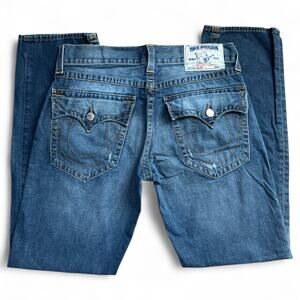 True Religion World Tour Slim Jeans Men’s 34x33 Faded Distressed
